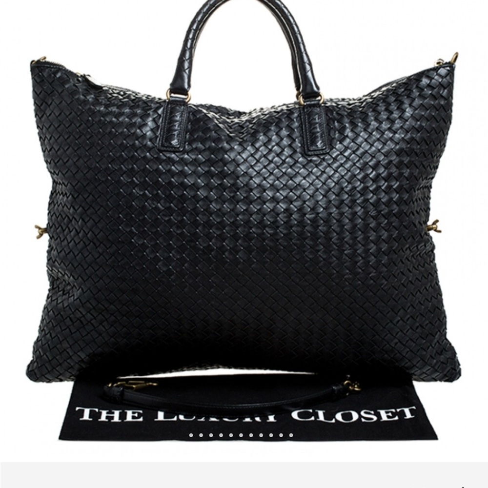 Bottega Veneta Black Intrecciato Tote and Olive Grean